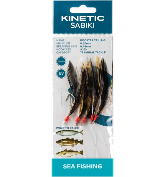 
KINETIC, 
Kinetic Sabiki Rooster Tail #2/0 Black/copper Flash, 
Detail 1
