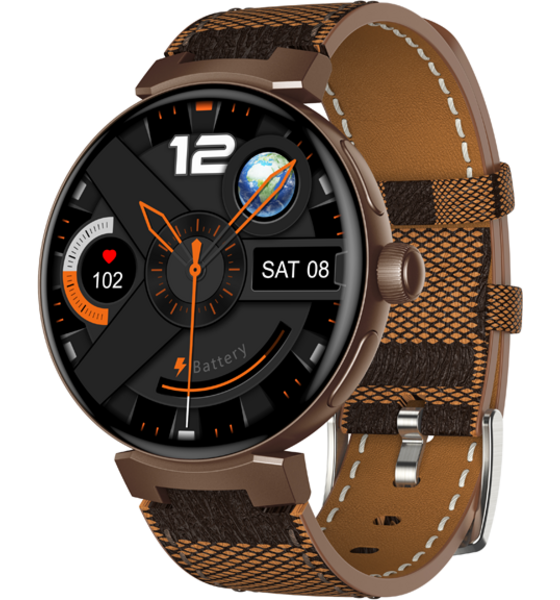 KUURA, Kuura Smart Watch Fm1 V3, Brown