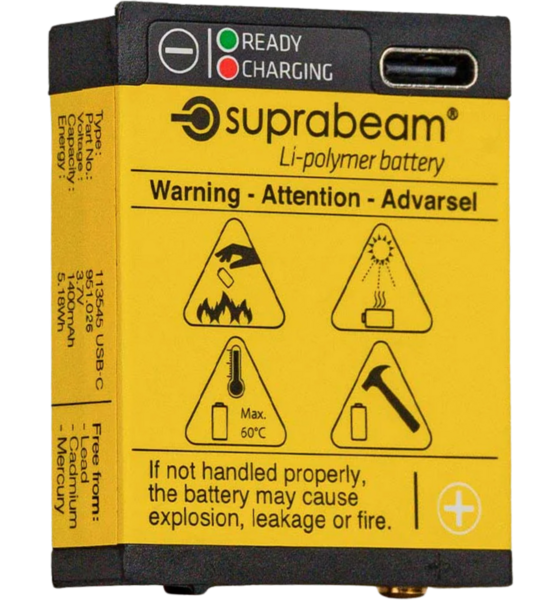 
SUPRABEAM, 
Li-po Batteri 1400mah Usb-c, 
Detail 1
