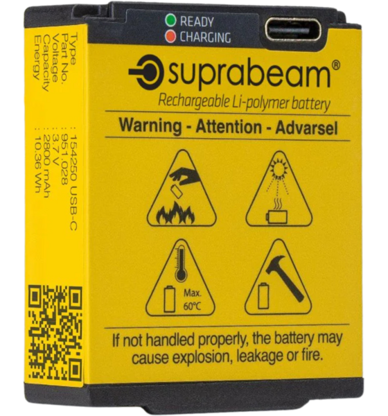 
SUPRABEAM, 
Li-po Batteri 2800mah Usb-c, 
Detail 1
