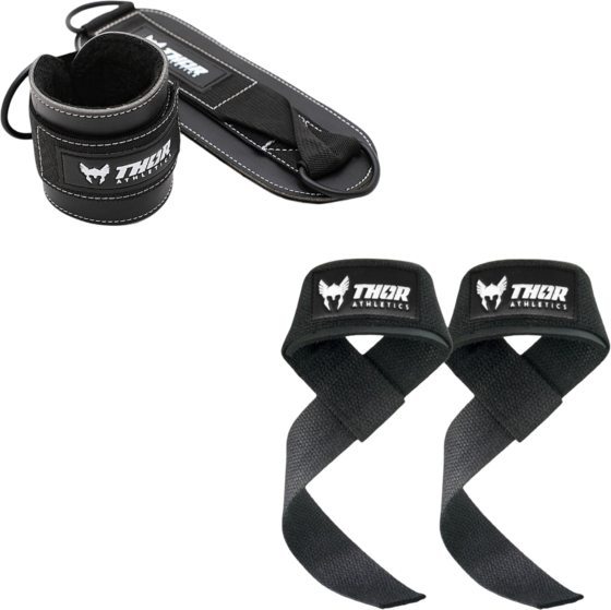 
THOR ATHLETICS, 
Lifting Straps And Ankle Straps &ndash; Combination Package &ndash; Strength Training &ndash; Black, 
Detail 1
