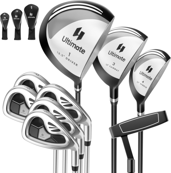 
NORTHIX, 
Men's 9-piece Golf Club Set, Right-handed, Grey, 
Detail 1

