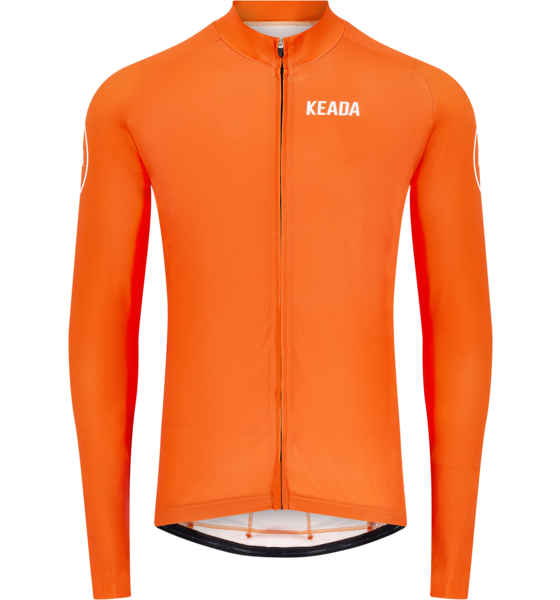 
KEADA SPORTS, 
Mens Essential Long Sleeved Cycling Jersey - Orange, 
Detail 1

