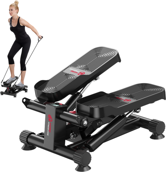 
HOMEFITNESSCODE, 
Mini Stepper Med Lcd Och Motståndsband – Kompakt Hemträning, 
Detail 1
