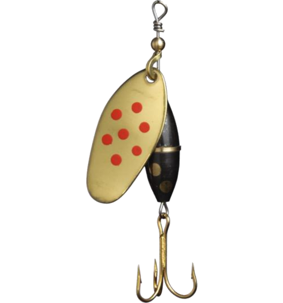 
MYRAN, 
Myran Panter Spinnare 7g Guld/r&ouml;d/prick, 
Detail 1
