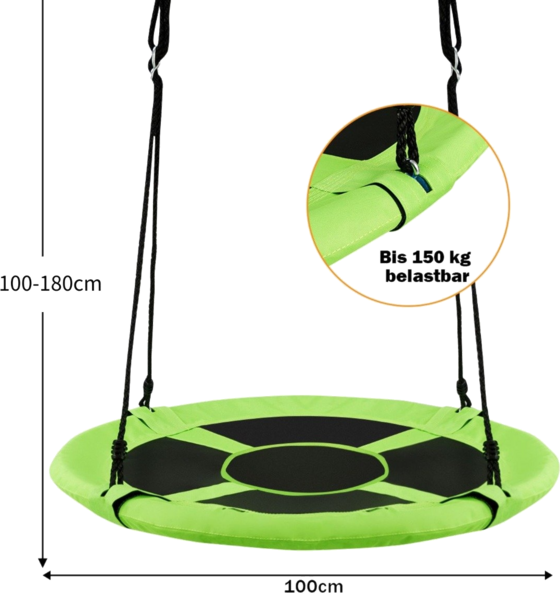 954476101101 B2X Nest Swing Garden Swing Outdoor Children's Swing Up To 150 Kg Colored/green-green  Standard Detail