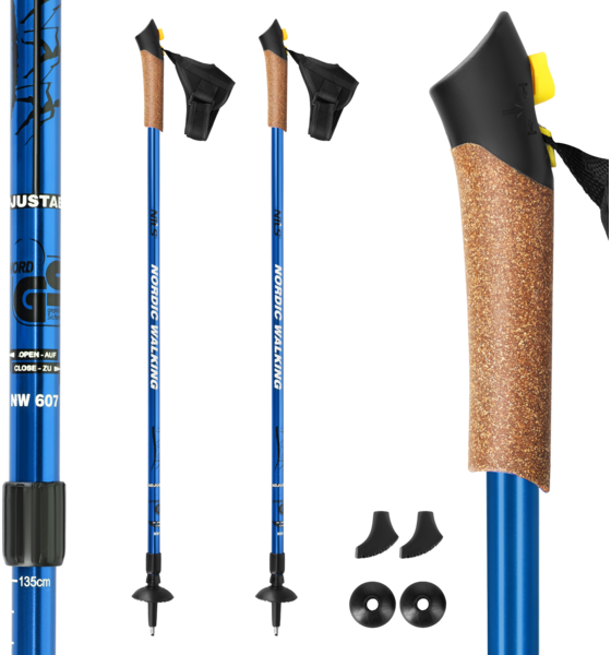 
NORTHIX, 
Nordic Walking Poles, Adjustable, Blue, 
Detail 1
