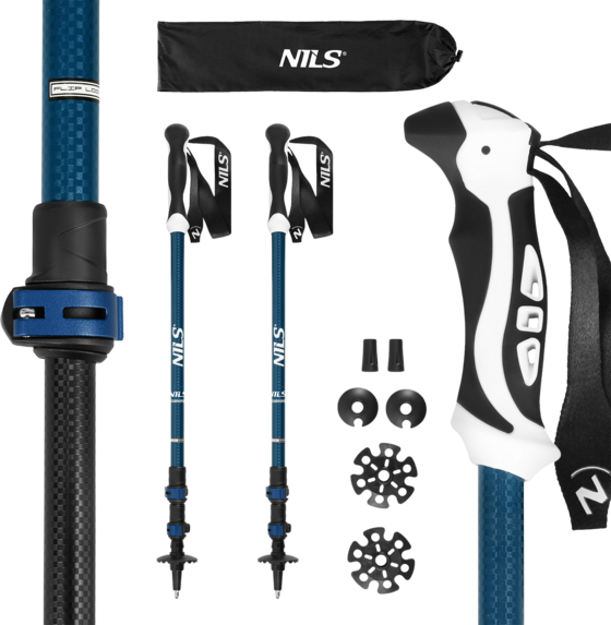 
NORTHIX, 
Nordic Walking Poles, Blue Aluminum, Adjustable, 
Detail 1
