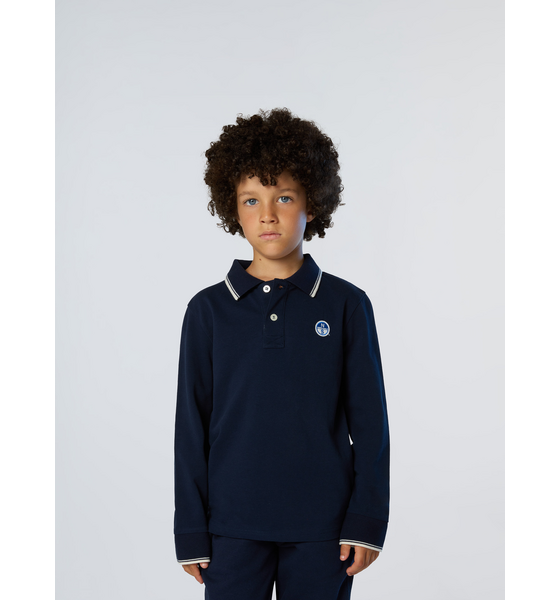 956229101101 NORTH SAILS North Sails Polo Shirt Long-sleeved With Collar Lettering  Model01 Detail