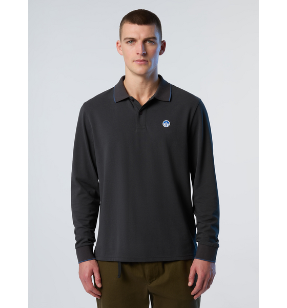 945677104102 NORTH SAILS North Sails Polo Shirt Long-sleeved With Logo Collar  Model01 Detail