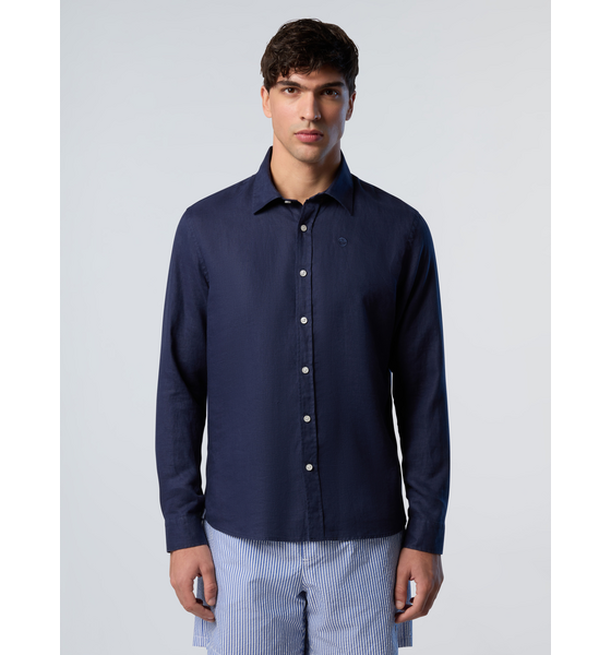 946686110101 NORTH SAILS North Sails Shirt Linen With Embroidered Logo  Model01 Detail