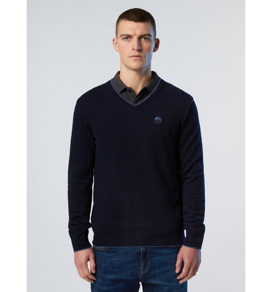 955533103101 NORTH SAILS North Sails Sweater V-neck With Embroidered Logo  Standard Detail