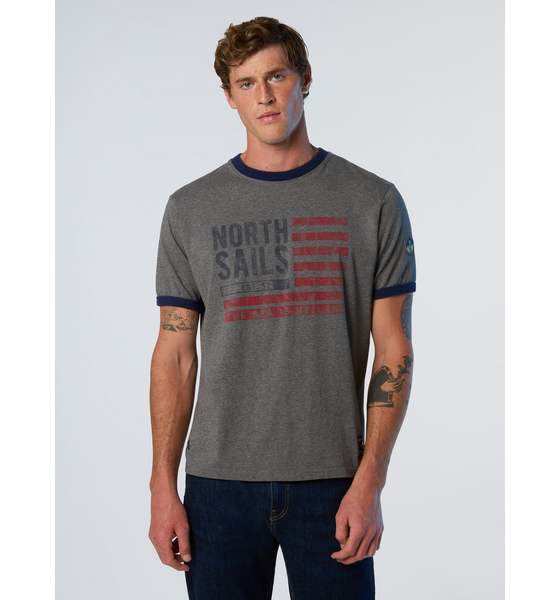 
NORTH SAILS, 
North Sails T-shirt Archive Style With American Flag, 
Detail 1
