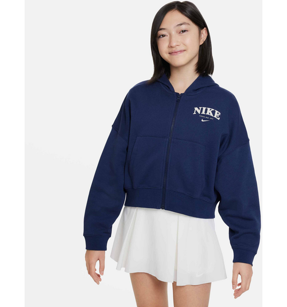 941114101101 NIKE Older Kids' (girls') Full-zip Fleece Hoodie Sportswear  Model01 Detail