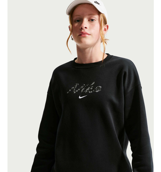 
NIKE, 
Older Kids' (girls') Oversized Crewneck Sweatshirt Sportswear Studio Fleece, 
Detail 1
