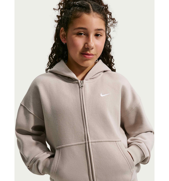 
NIKE, 
Older Kids' (girls') Oversized Full-zip Hoodie Sportswear Studio Fleece, 
Detail 1
