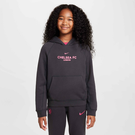 941612101101 NIKE Older Kids' Football Pullover Hoodie Chelsea F.c. Third  Model01 Detail