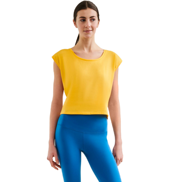 
WELLICIOUS, 
Organic Cotton Cropped Dance Vest - Sunshine Yellow, 
Detail 1
