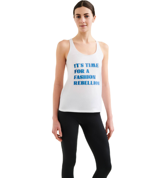 
WELLICIOUS, 
Organic Cotton Racer Tank With Print - Diamond White, 
Detail 1
