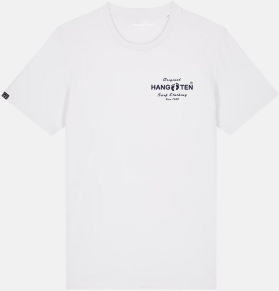 947839101102 HANG TEN Original Logo T-shirt - White  Standard Detail