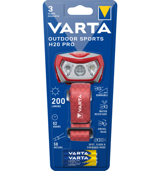 VARTA, Pannlampa Outdoor Sports H20 Pro 200 Lm