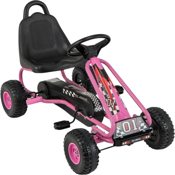 
NORTHIX, 
Pedal Go Kart For Kids, Adjustable Seat, Handbrake, Pink, 
Detail 1
