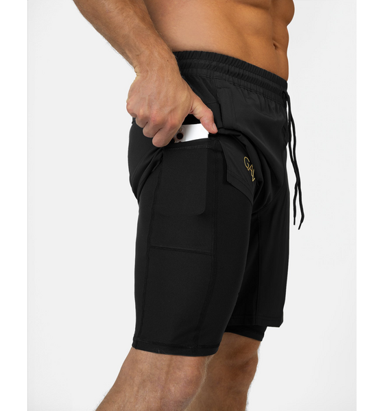 937728101101 GAVELO Performance Shorts Black  Model01 Detail