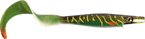 
THE PIG, 
Pig Tail Jr, 23cm, 37g - Green Motoroil Pike Uv - 2pcs, 
Detail 1
