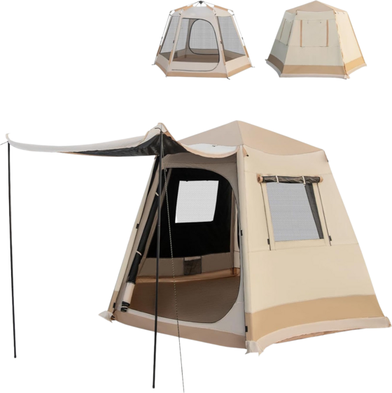 
NORTHIX, 
Pop-up Camping Tent, 1-min Setup, 4-6 Person, Beige, 
Detail 1
