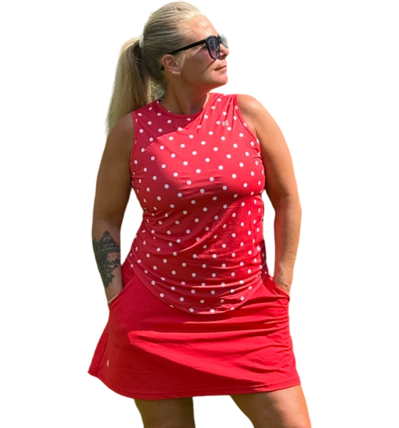 
SHE DID, 
Prickigt Linne Rött, 
Detail 1
