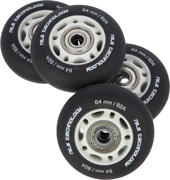 
NORTHIX, 
Pu 64x24 82a Black Wheels  Abec-9 Bearings Set, 
Detail 1
