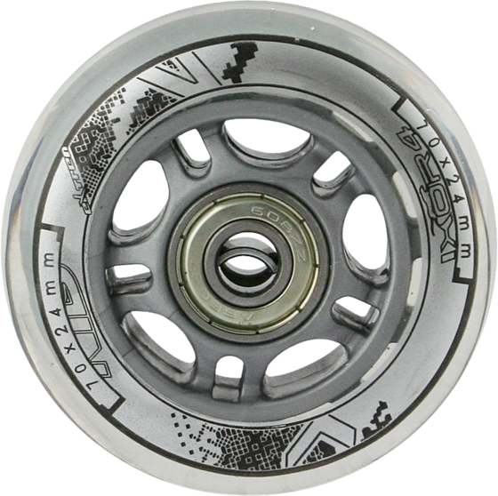 
NORTHIX, 
Pu 70x24 82a Transparent Wheels (4) + Abec-7 Bearings (8) Set, 
Detail 1
