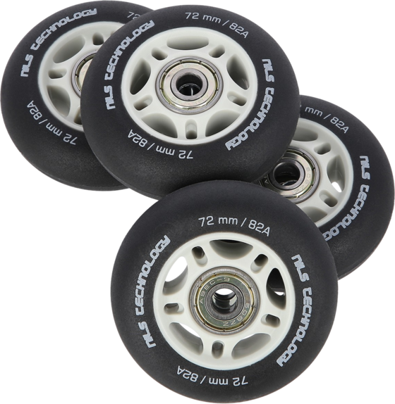 
NORTHIX, 
Pu 72x24 82a Black Skateboard Wheels  Abec-9 Bearings Set, 
Detail 1
