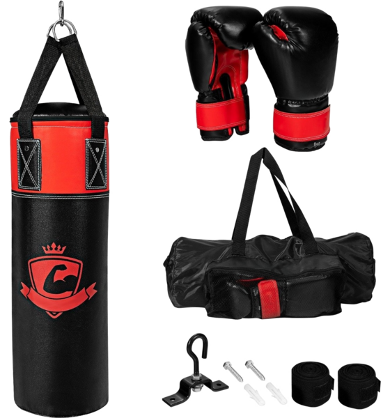
NORTHIX, 
Punching Bag Set With 8oz Boxing Gloves Hand Straps Bag Punching Bag For Children And Adults Black +, 
Detail 1
