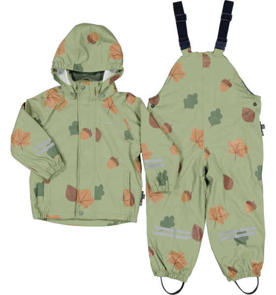 
GEGGAMOJA, 
Rain Set Fleece Green Leaves, 
Detail 1
