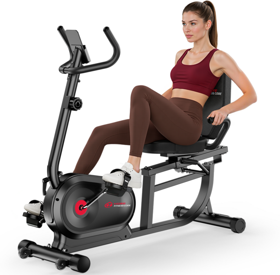 
HOMEFITNESSCODE, 
Recumbent Tr&auml;ningscykel Magnetisk &ndash; 8 Motst&aring;ndsniv&aring;er, 150kg Kapacitet, 
Detail 1
