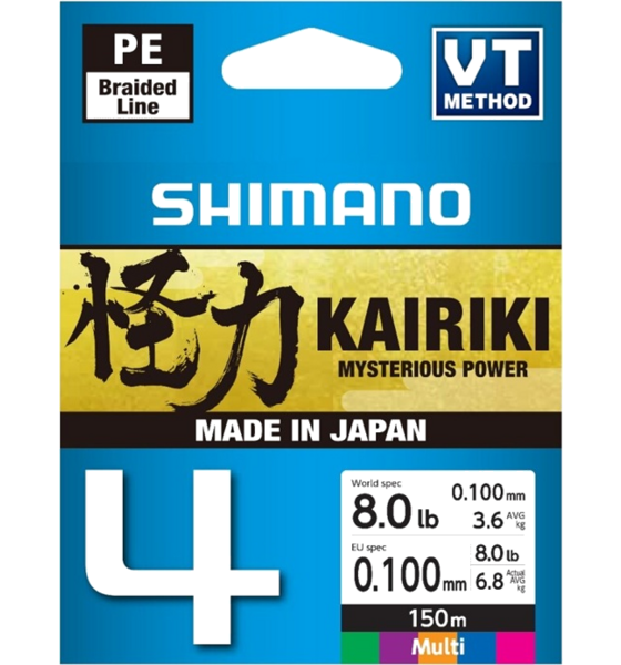 
SHIMANO, 
Shimano Line Kairiki 4 150m 0.10mm 6.8kg Multi Color, 
Detail 1
