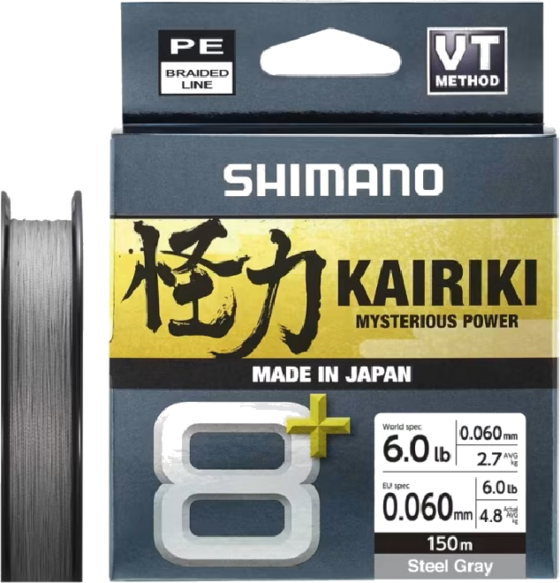 
SHIMANO, 
Shimano Line Kairiki 8+ 150m 0.06mm 4.8kg Grey, 
Detail 1
