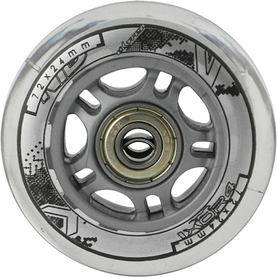 
NORTHIX, 
Skateboard Wheels 72x24 82a, Transparent, Abec-7 Bearings Set, 
Detail 1
