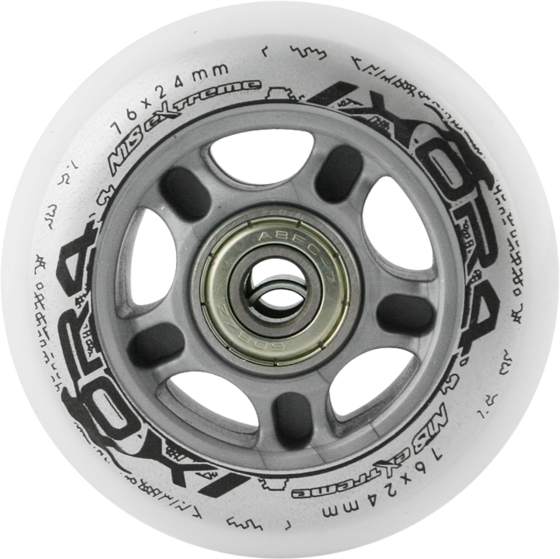 
NORTHIX, 
Skateboard Wheels 76x24 82a, White, 4-pack + Abec-7 Bearings, 8-pack, 
Detail 1
