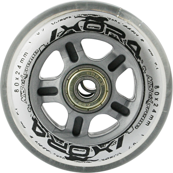 
NORTHIX, 
Skateboard Wheels 80x24mm, Transparent, Abec-7 Bearings Set, 
Detail 1
