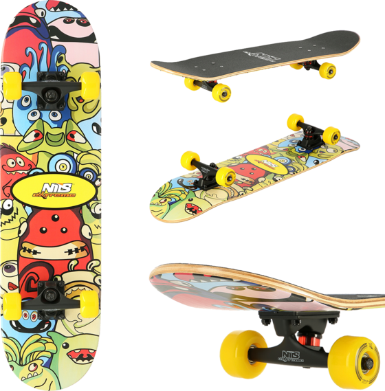 
NORTHIX, 
Skateboard With Colorful Worms Design, Single Deck, 
Detail 1
