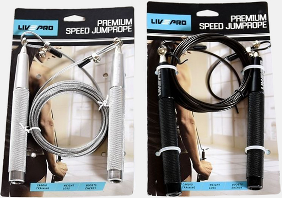 LIVEPRO, Speed Jumprope Black Weighted 300g