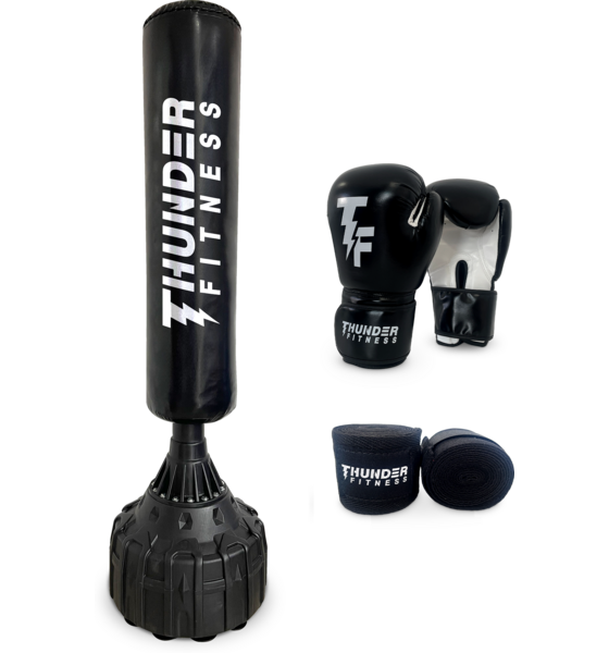
THUNDER FITNESS, 
St&aring;ende Boxningss&auml;ck Och Boxhandskar Och Boxlindor Set 10 Oz, 
Detail 1
