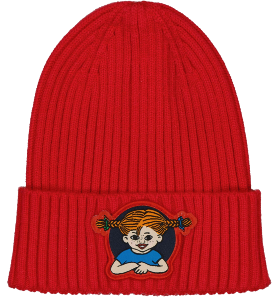 
GEGGAMOJA, 
Stickad Mössa Pippi Långstrump Röd, 
Detail 1
