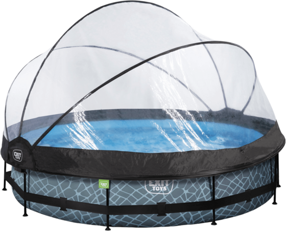 
EXIT, 
Stone Pool &Oslash;360x76cm Med Filterpump Och Tak - Gr&aring;, 
Detail 1
