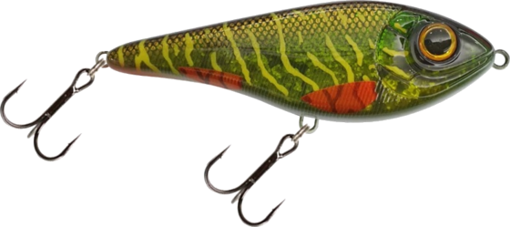 
STRIKE PRO, 
Strike Pro Buster Swim Jr, Slow Sink, 10,5cm, 40g - Green Motoroil Pike Uv, 
Detail 1
