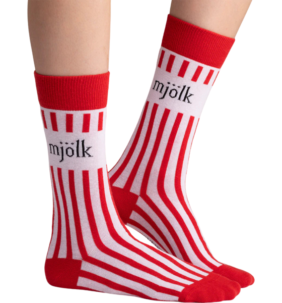 
SVENSK HUSMAN, 
Strumpor - R&ouml;d mj&ouml;lk, 
Detail 1
