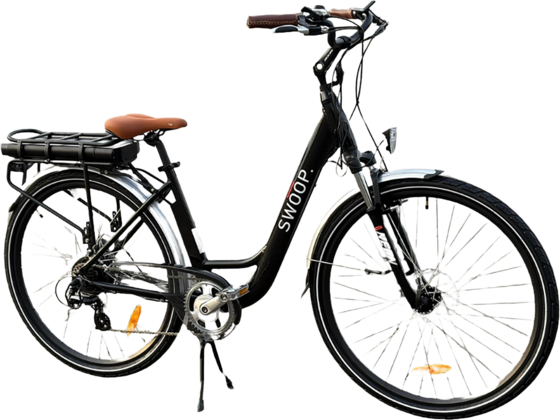 
SWOOP, 
Swoop Women's Electric Assisted Bike, E-bicycle City Edition, 28", Black, 
Detail 1
