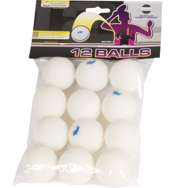 
BUFFALO, 
Table Tennis Balls Buffalo Hobby Celluloid-free 12pcs., 
Detail 1
